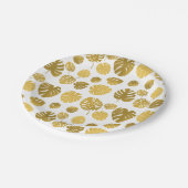 Modern Gold Monstera Tropical Leaves Pattern Papieren Bordje (Gekanteld)