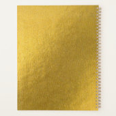 Modern Gold Monstera Tropical Leaves Pattern Planner (Achterkant)
