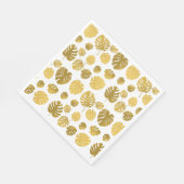 Modern Gold Monstera Tropical Leaves Pattern Servet (Hoek)