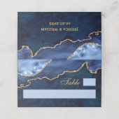 Modern Gold Navy Blue Marble Agate Wedding Table (Buitenkant ongevouwen)