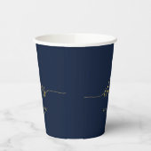 Modern Gold & Navy Lettering Cheers Party Papieren Bekers (Links)