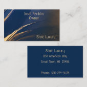 Modern Gold op Blue Alcohol Ink Visitekaartje (Voorkant / Achterkant)