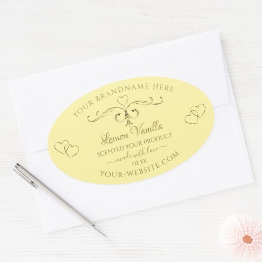 Modern Gold  op crèmelabels Ovale Sticker (Envelop)