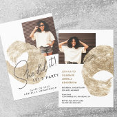 Modern Gold Paint Photo Afstuderen Kaart