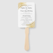 Modern Gold Palm Beach Wedding Program Fan Handwaaier (Voorkant)