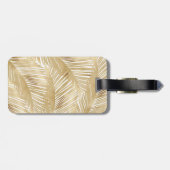 Modern Gold Palm Leaf Tropical Pattern Bagagelabel (Achterkant horizontaal)