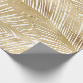 Modern Gold Palm Leaf Tropical Pattern Cadeaupapier (Hoek)