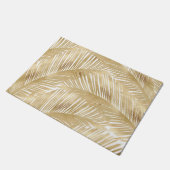 Modern Gold Palm Leaf Tropical Pattern Deurmat (Schuin)