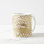 Modern Gold Palm Leaf Tropical Pattern Koffiemok (Voorkant rechts)