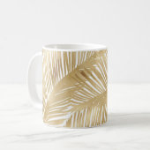 Modern Gold Palm Leaf Tropical Pattern Koffiemok (Voorkant links)