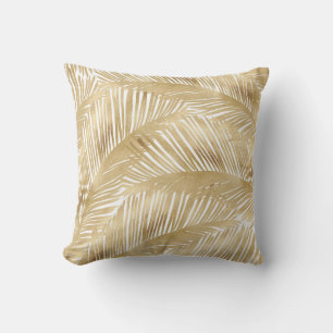 Modern Gold Palm Leaf Tropical Pattern Kussen