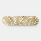 Modern Gold Palm Leaf Tropical Pattern Skateboard (Horizontaal)