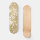 Modern Gold Palm Leaf Tropical Pattern Skateboard (Voorkant)