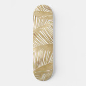 Modern Gold Palm Leaf Tropical Pattern Skateboard (Voorkant)