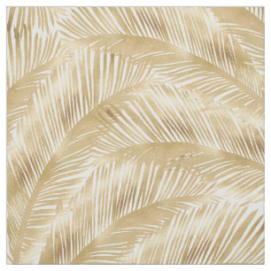 Modern Gold Palm Leaf Tropical Pattern Stof