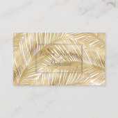 Modern Gold Palm Leaf Tropical Pattern Visitekaartje (Voorkant)