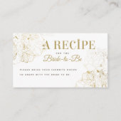 Modern Gold Peonies Schets Vrijgezellenfeest Recep Informatiekaartje (Voorkant)