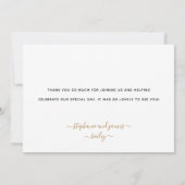 Modern Gold Personalized Pet Wedding Bedankkaart (Achterkant)