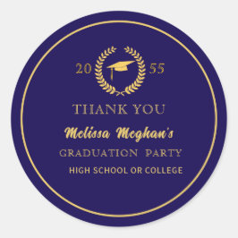 Modern Gold Pet Graduation Party Bedankt Ronde Sticker