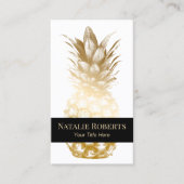 Modern Gold Pineapple Black Stripe Visitekaartje (Voorkant)