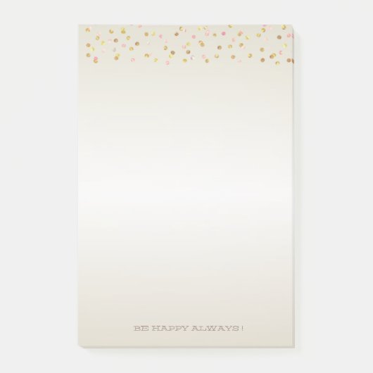 Modern Gold Polka Dots, Confetti-gepersonaliseerd Post-it® Notes (Voorkant)