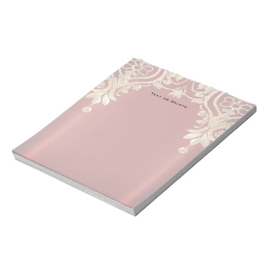 Modern Gold Red Floral Notepad Notitieblok (Gedraaid)