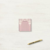 Modern Gold Red Floral Post it Notes (Op bureau)
