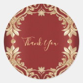 Modern Gold Red Floral Sticker (Devant)