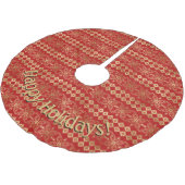 Modern Gold & Red Pattern  bericht Kerstboom Rok (Gekanteld)