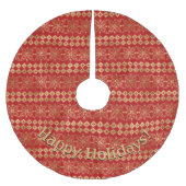 Modern Gold & Red Pattern  bericht Kerstboom Rok (Voorkant)