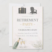 Modern Gold Retirement Invitation (Devant)