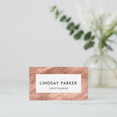 Modern Gold Rose Event Planner Business Card Visitekaartje (Staand voorkant)