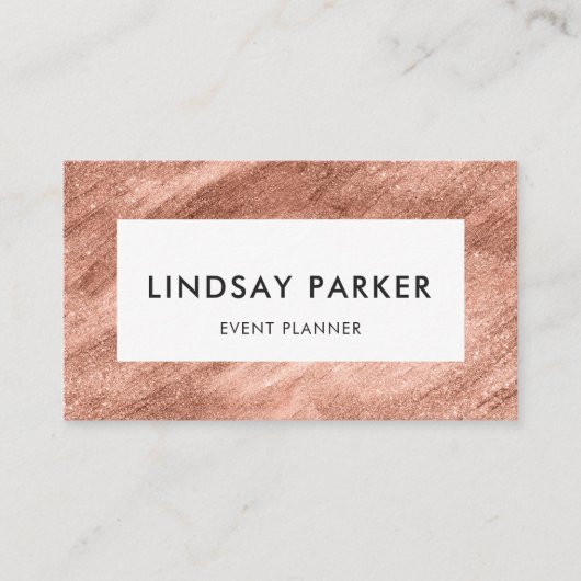 Modern Gold Rose Event Planner Business Card Visitekaartje (Voorkant)