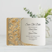 Modern Gold Save the Date (Staand voorkant)