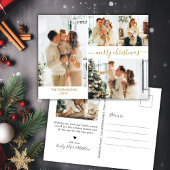 Modern Gold Script 5 Fotocollage Kerstmis Briefkaart