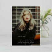 Modern Gold Script Afstuderen fotograaf Folie Uitnodiging (Staand Voorkant)