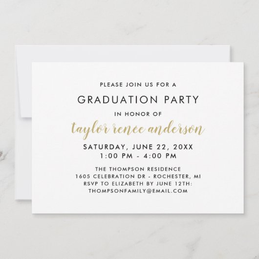 Modern Gold Script Afstuderen fotograaf Kaart (Achterkant)