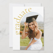 Modern Gold Script Arch Photo Graduation  Kaart (Voorkant)