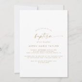 Modern Gold Script Baptism Invitation Kaart (Voorkant)