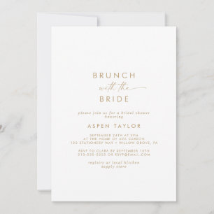 Modern Gold Script Brunch met bride Shower Kaart