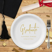 Modern Gold Script Graduation Party Custom Papieren Bordje