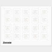 Modern Gold Script Hangover Helper Wedding Favor Vierkante Sticker (Vel)