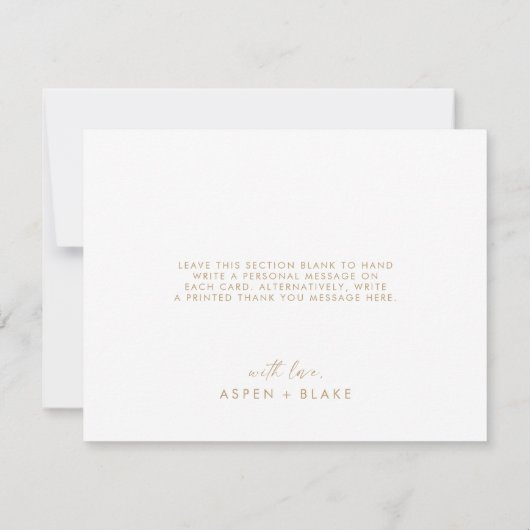 Modern Gold Script - Hartelijk dank Bedankkaart (Achterkant)