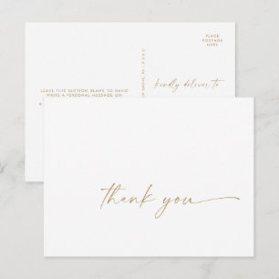 Modern Gold Script Hartelijk dank Briefkaart
