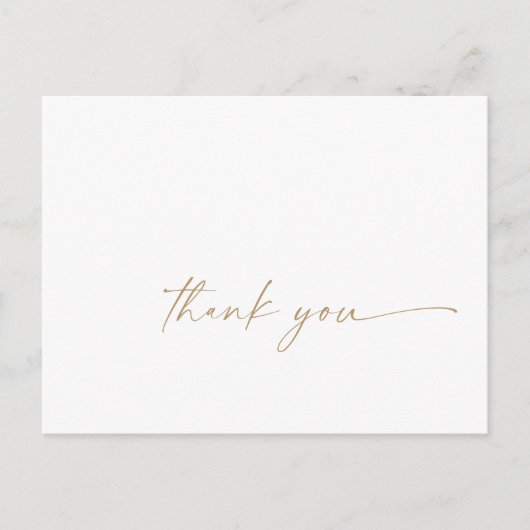 Modern Gold Script Hartelijk dank Briefkaart (Voorkant)