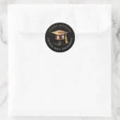 Modern Gold Script-minimalistisch Afstuderen Ronde Sticker (Tas)