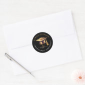 Modern Gold Script-minimalistisch Afstuderen Ronde Sticker (Envelop)