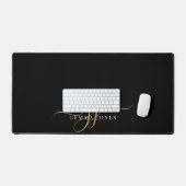 Modern Gold Script Monogram Initialen Bureaumat (Keyboard & Muis)