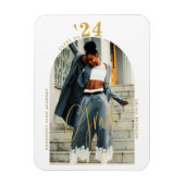 Modern Gold Script Photo 2024 minimaal Afstuderen Magneet (Verticaal)