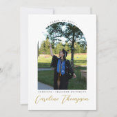 Modern Gold Script Photo Arch & Collage Afstuderen Kaart (Voorkant)